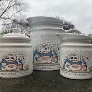 Vintage Country Goose Jug/Cream/Sugar Set